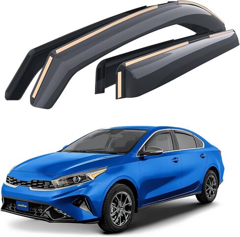 Goodyear Shatterproof in-Channel Window Deflectors for Kia Forte 2019-2025, Rain Guards, Window Visors for Cars, Vent Deflector, Car Accessories, 4 pcs - GY008426 in Saudi Arabia