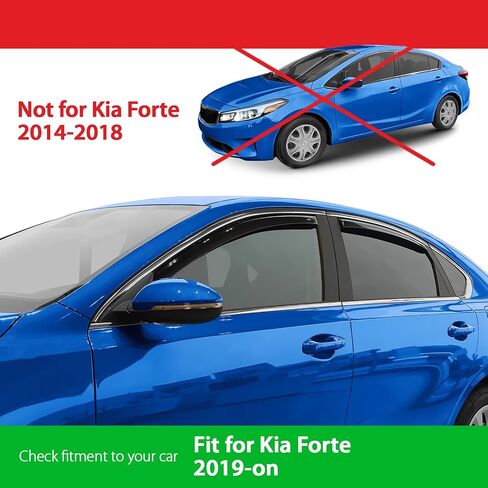 Goodyear Shatterproof in-Channel Window Deflectors for Kia Forte 2019-2025, Rain Guards, Window Visors for Cars, Vent Deflector, Car Accessories, 4 pcs - GY008426 in Saudi Arabia