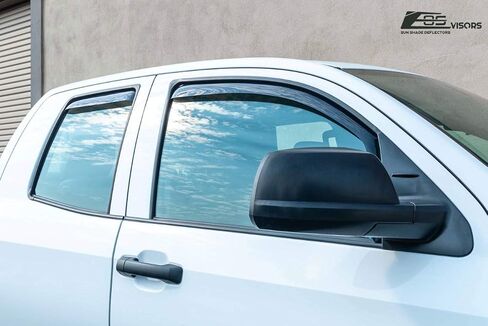 استبدال لنماذج الكابينة المزدوجة 2007-2021 Toyota Tundra | EOS أقنعة الدخان على الطراز القناة الملونين النافذة الجانبية المنحرفات حارس المطر in Saudi Arabia