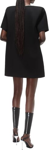 AREA Crystal Bow V-Neck T-Shirt Dress in Saudi Arabia