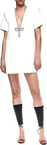 AREA Crystal Bow V-Neck T-Shirt Dress in Saudi Arabia