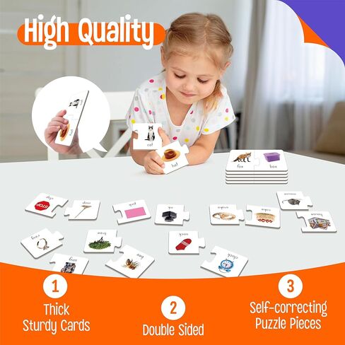 Feelings & Emotions Puzzle Cards, 50PCS Puzzles with Different Moods-Learn to Identify Various Feelings, Learning Toy for Kids with Autism, ADHD -Educational Tools for Therapy, Classroom, Home Use in Kuwait