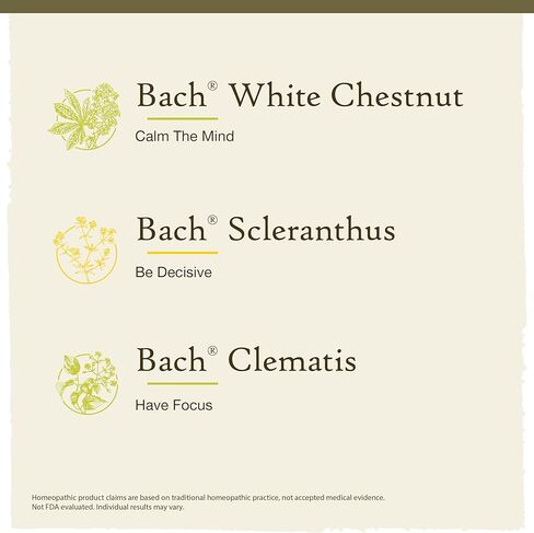 Bach Original Flower Remedies, مجموعة وضوح العقل، للتركيز واليقظة (تركيبة خالية من الكحول)، خلاصة الزهور الطبيعية المثلية، نباتي، 3 × 10 مل قطارات in Kuwait
