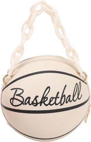 Basketball Shape Shoulder Bag, PU Leather Cute Fashionable Round Handbag for Women Girls, Suitable for Traveling in Kuwait