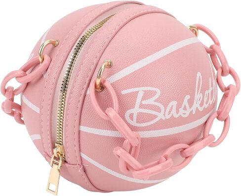 Basketball Shape Shoulder Bag, PU Leather Cute Fashionable Round Handbag for Women Girls, Suitable for Traveling in Kuwait
