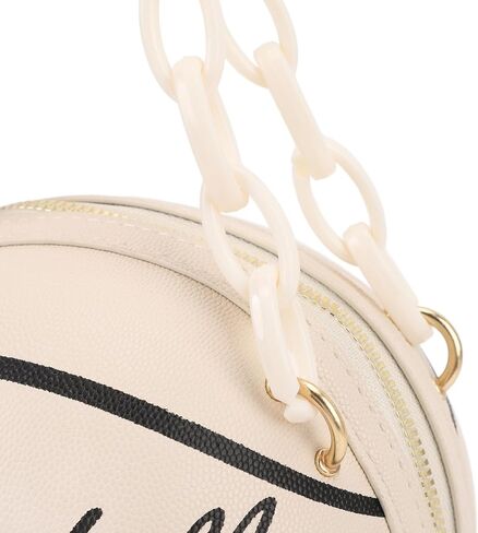 Basketball Shape Shoulder Bag, PU Leather Cute Fashionable Round Handbag for Women Girls, Suitable for Traveling in Kuwait