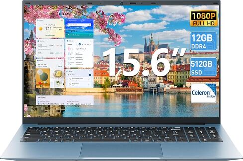 15.6 Inch Laptop 8GB DDR4 256GB SSD, Laptops with Celeron J4105 Processor(Up to 2.5GHz), 5000mAh, 2.4/5.0G WiFi, Webcam, Mini HDMI, USB 3.0, Bluetooth 5.0 in Saudi Arabia