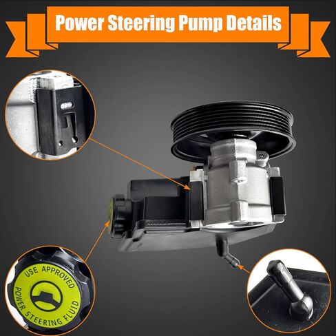 20-61607 مضخة توجيه الطاقة مع خزان البكرة تناسب 1999-2004 Jeep Grand Cherokee Sport Utility L6 4.0L ، لعام 1999-2000 Jeep Grand Cherokee Sport Utility V8 4.7L ، Power Assit Pump OE# 508051AB in Saudi Arabia