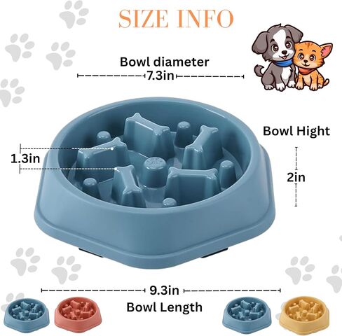 Slow Feeder Dog Bowl – Interactive Dog Food Dish for Breeds, Slow Feeder Bowl Designed to Slow Eating, Promotes Healthy Digestion and Prevents Bloat, Ideal Slow Feeder for Cats and Dogs (Sky Blue) in Saudi Arabia