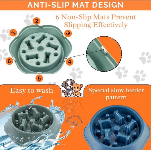 Slow Feeder Dog Bowl – Interactive Dog Food Dish for Breeds, Slow Feeder Bowl Designed to Slow Eating, Promotes Healthy Digestion and Prevents Bloat, Ideal Slow Feeder for Cats and Dogs (Sky Blue) in Saudi Arabia