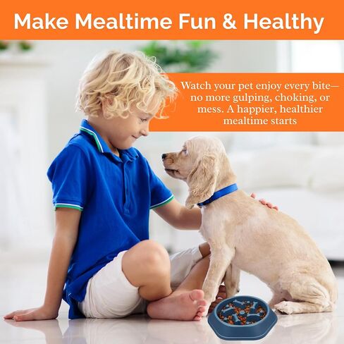 Slow Feeder Dog Bowl – Interactive Dog Food Dish for Breeds, Slow Feeder Bowl Designed to Slow Eating, Promotes Healthy Digestion and Prevents Bloat, Ideal Slow Feeder for Cats and Dogs (Sky Blue) in Saudi Arabia