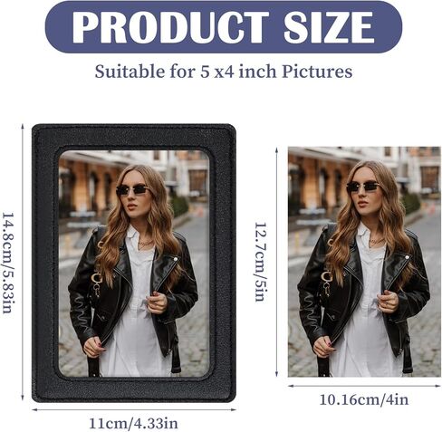Car Picture Holder Black Leather Sunglasses Visor Clip for Photo Car Visor Clip Frame with Elastic Strap Personalized in Saudi Arabia