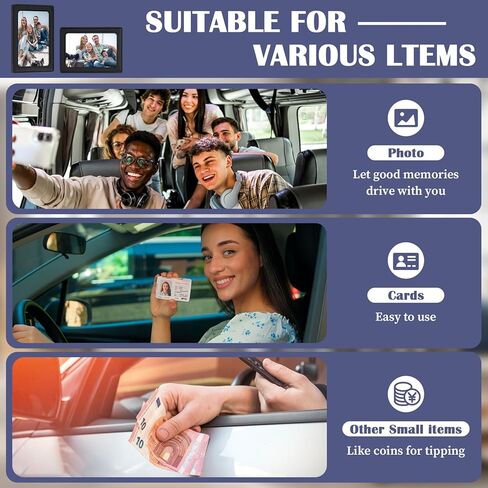 Car Picture Holder Black Leather Sunglasses Visor Clip for Photo Car Visor Clip Frame with Elastic Strap Personalized in Saudi Arabia
