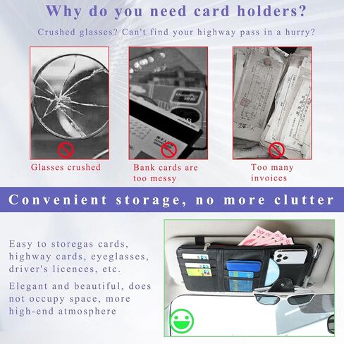 Augeny Car Sun Visor Organizer ، حامل حقيبة بوش جيب من الجلد متعددة الجيبات مع سستة ، وملحقات داخلية للسيارة لسيارة SUV SUV Sun Visor Bag (Pink) in Saudi Arabia