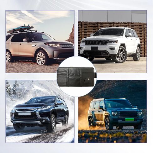 Augeny Car Sun Visor Organizer ، حامل حقيبة بوش جيب من الجلد متعددة الجيبات مع سستة ، وملحقات داخلية للسيارة لسيارة SUV SUV Sun Visor Bag (Pink) in Saudi Arabia