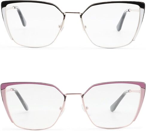 Oversized Metal Frame Reading Glasses for Women,Fashion Cat Eye Ladies Readers in Kuwait