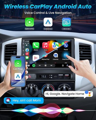 ستيريو راديو السيارة لسيارة Toyota Tacoma 2005-2013: ترقية 2+64G مع CarPlay اللاسلكي Android Auto 9 بوصة تعمل باللمس - 5G WiFi/GPS/Bluetooth in Kuwait