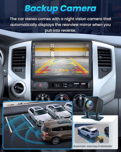 ستيريو راديو السيارة لسيارة Toyota Tacoma 2005-2013: ترقية 2+64G مع CarPlay اللاسلكي Android Auto 9 بوصة تعمل باللمس - 5G WiFi/GPS/Bluetooth in Kuwait