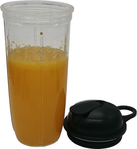 شفرة بديلة سهلة اللف مع كوب 24 أونصة وكوب 32 أونصة مع غطاء للتنقل، متوافقة مع خلاط نيوتري بوليت سيليكت 1200 (NB07200-1210) (1 * 32 أونصة + 1 * 24 أونصة بمقبض) in Kuwait