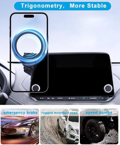 Car Phone Holder for Nissan Altima SR SV 2019-2024 /Sentra SR SV 2020-2024 /Rogue S SV 2021-2024, Dash Mount Cell Phone Holder for Metal Ball Adapter Fit for Most Smartphones (For 8inch Screen) in Saudi Arabia
