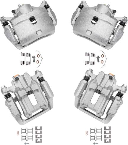Detroit Axle - 4pc Brake Calipers for 2003-2011 Honda Element Disc Brake Calipers w/Brackets 2004 2005 2006 2007 2008 2009 2010 Front and Rear Replacement in Saudi Arabia