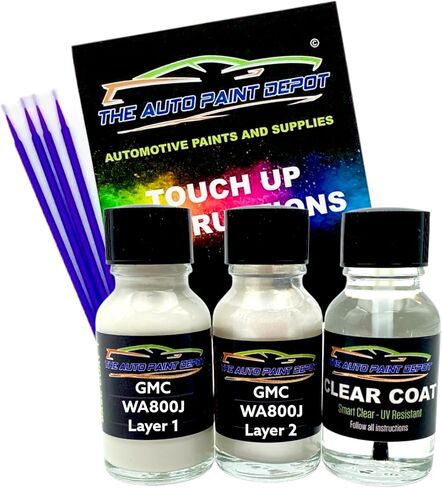 Auto Paint Depot Touch Up Paint for GMC Acadia,Denali,Sierra,Yukon-White Diamond Pri Metallic Tri-Coat 98/WA800J (All Years, All Models) One Ounce with Clear Coat in Saudi Arabia