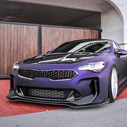 طقم الشفاه الأمامي للمفسد لكيا ستينجر 2018-24 2021 2022 لمعان الأسود in Kuwait