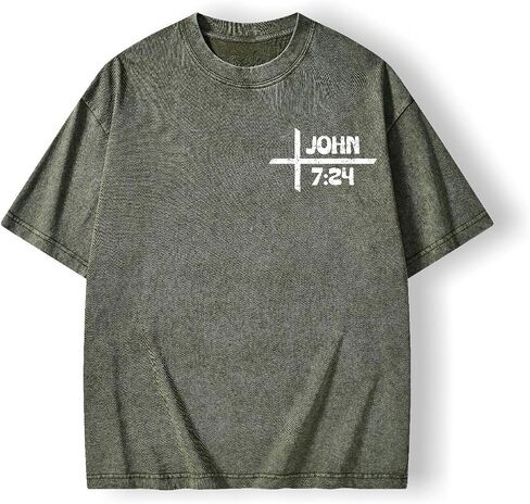 Graphic Tees Summer Women Men Cotton Novelty Oversized Crew Verse in Bible Christian Washed T-Shirt in Saudi Arabia