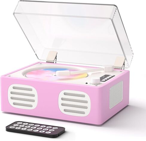 Portable Bluetooth CD Player with Speaker, Retro CD Player, LED Screen, USB Playback, AUX Input/Output, Rechargeable, Perfect for Home Decoration, Remote Control, and Home Entertainment in Kuwait