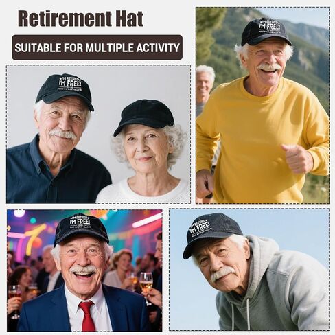 Embroidered Retired Hat for Retirement Gifts for Woman Men - Adjustable Breathable Cotton Baseball Cap in Kuwait