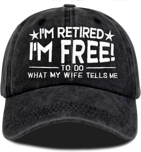 Embroidered Retired Hat for Retirement Gifts for Woman Men - Adjustable Breathable Cotton Baseball Cap in Kuwait