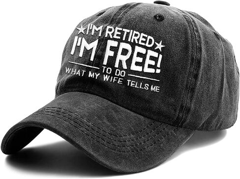 Embroidered Retired Hat for Retirement Gifts for Woman Men - Adjustable Breathable Cotton Baseball Cap in Kuwait