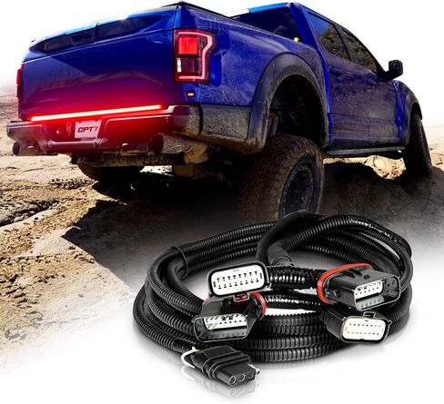OPT7 Easy Connect Tailgate Light Bar Harness for 2021-2023 F150 with Halogen Factory Tail Lights + BLIS: XLT 300A 301A 302A, Tremor 401A, Raptor 800A with Blind Spot/Backup Camera/Tow Assist Sensor in Saudi Arabia
