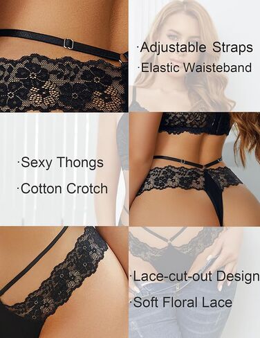 Avidlove Women Womens Cotton Thongs Sexy Lace Bikini Branties v Shape Weistband Tangas 1-4 packs in Kuwait