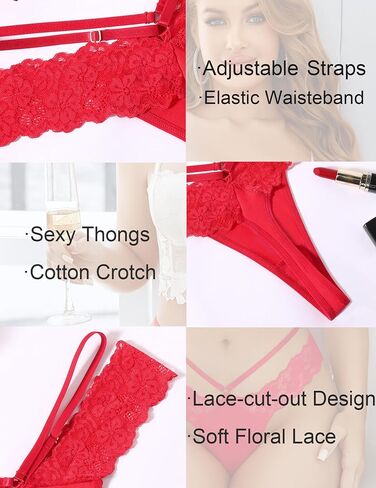 Avidlove Women Womens Cotton Thongs Sexy Lace Bikini Branties v Shape Weistband Tangas 1-4 packs in Saudi Arabia
