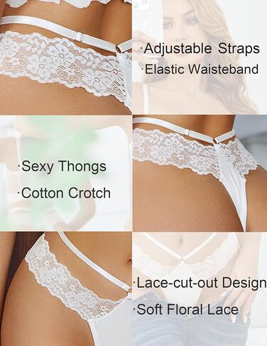 Avidlove Women Womens Cotton Thongs Sexy Lace Bikini Branties v Shape Weistband Tangas 1-4 packs in Kuwait