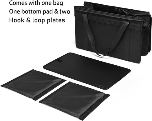Tactical Camping Storage Bag 46L Structured and Foldable Tote Bag Camp Kitchen Organizer Trunk Organizer (Black) in Kuwait