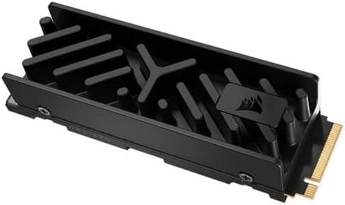 Corsair MP700 Elite 2TB PCIe 5.0 x4 NVMe M.2 SSD - متضمن مبدد حراري من الألومنيوم - ما يصل إلى 10000 ميجابايت/ثانية - عالي الكثافة ثلاثي الأبعاد TLC NAND - M.2 2280 - متوافق مع التخزين المباشر - أسود in Saudi Arabia