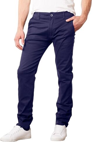 Galaxy by Harvic Mens Slim Fit Cotton Stretch Chino Pants in Kuwait