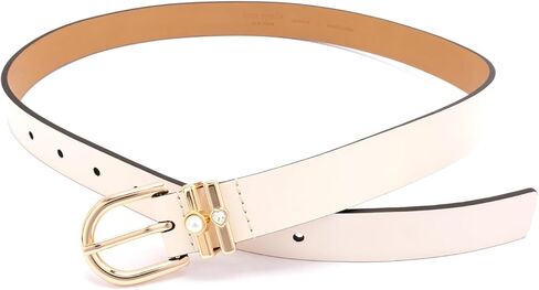kate spade new york Women's 1 Inch Belt with Pearl & Heart Keppers, Leather Accessory, Adjustable Sizing in Saudi Arabia