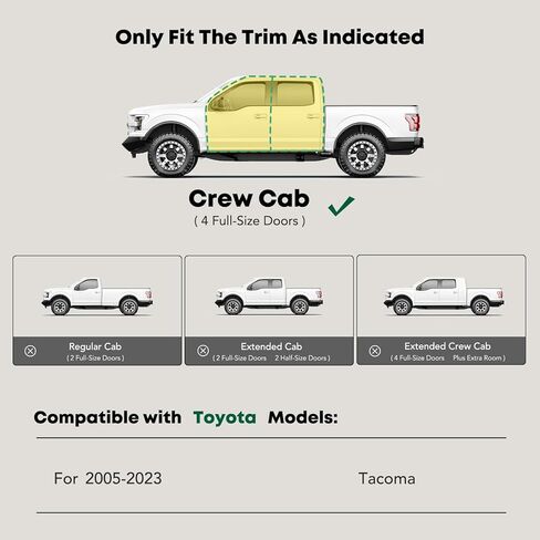 YHTAUTO 5 بوصة تشغيل لوحات تشغيل تويوتا تاكوما 2005-2023 طاقم الكابينة ، الجانبية البيضاوية خطوات الجانبية الكربونية أشرطة الخطيئة على الطرق الوعرة على الطرق الوعرة in Saudi Arabia