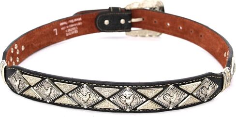 Mens Western Concho Leather Belt Longhorn Horse Rooster Sheriff Hardware Cowboy Belt in Kuwait