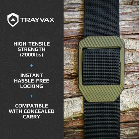 الحزام التكتيكي Trayvax ، حزام Cinch Web Nylon للرجال والنساء ، المشي في الهواء الطلق والإكسسوارات العسكرية ، CNC Machined in Saudi Arabia