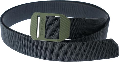 Trayvax Tactical Belt, Nylon Web Cinch Belt for Men and Women, Outdoor Hiking and Military Accessories, CNC Machined in Saudi Arabia