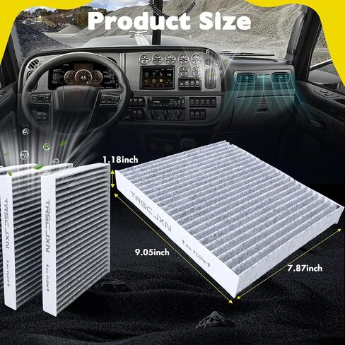 AF55839 PA30093 P640110 Cabin Air Filter with Activated Carbon Fit for Kenworth T660 T680 T700 T800 T880,for Peterbilt 567 579,for International HV507 HV607 LT625 MV607,Replace X1987001,CY08221P 4pcs in Kuwait