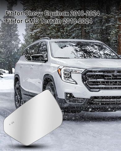 Driver Side Heated Mirror Glass Fit for GMC Equinox Chevy Terrain 2018-2024 Replace 23406428, Left Mirror Glass Lens with Blind Spot Detection in Saudi Arabia