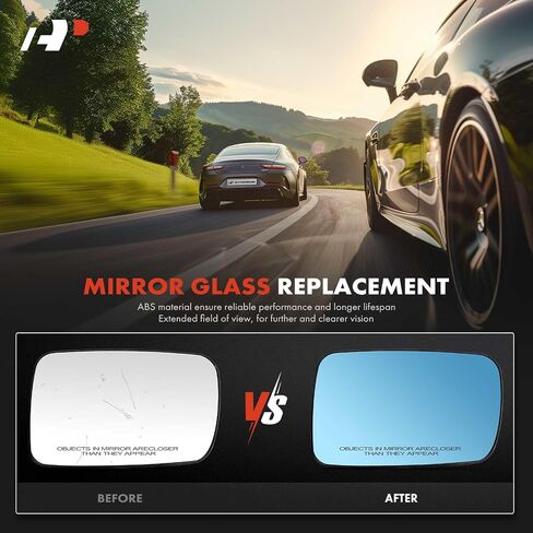 A-Premium Right Passenger Side Heated Mirror Glass with Backing Plate Compatible with BMW 323Ci 2000, 325Ci 2001-2006, 328Ci2000, 330Ci 2001-2006, 745i, 745Li, 750i, 750Li, 760i, 760Li - Blue in Saudi Arabia
