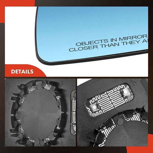 A-Premium Right Passenger Side Heated Mirror Glass with Backing Plate Compatible with BMW 323Ci 2000, 325Ci 2001-2006, 328Ci2000, 330Ci 2001-2006, 745i, 745Li, 750i, 750Li, 760i, 760Li - Blue in Saudi Arabia