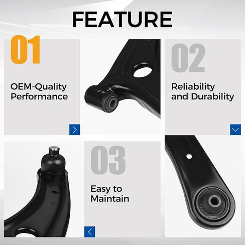 PAROD 8pcs Front Lower Control Arm Assembly Fit for 2007-2012 Dodge Caliber, 2007-2017 Jeep Compass, Patriot,Sway Bar Link, Inner Outer Tie Rod End, Left Right Replace for RK620066 RK620065 in Saudi Arabia