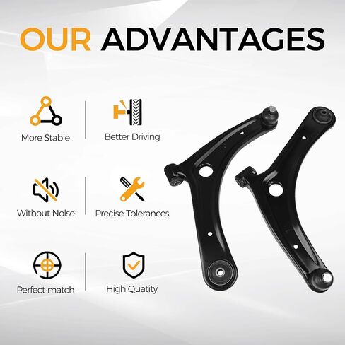 PAROD 8pcs Front Lower Control Arm Assembly Fit for 2007-2012 Dodge Caliber, 2007-2017 Jeep Compass, Patriot,Sway Bar Link, Inner Outer Tie Rod End, Left Right Replace for RK620066 RK620065 in Saudi Arabia